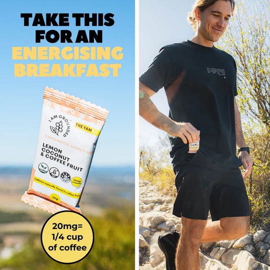 The 9am Lemon & Coconut, Caffeinated Protein Bar Iamgrounded