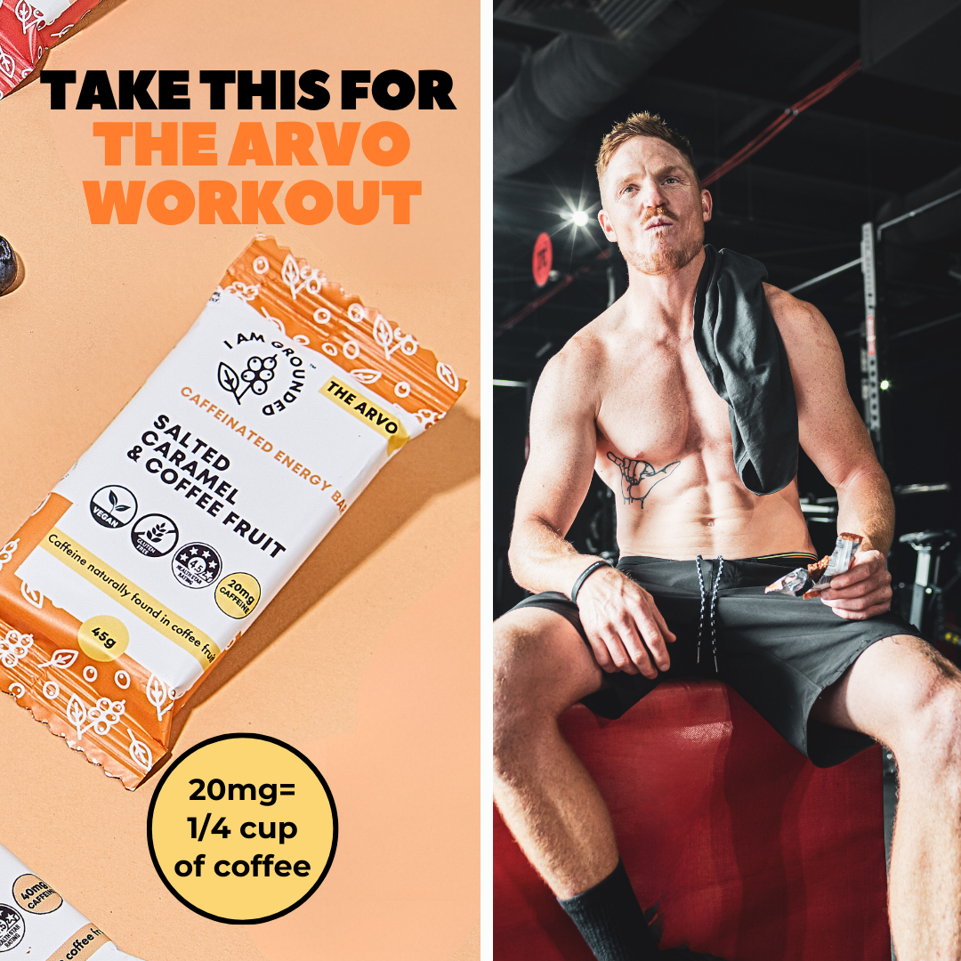 The Arvo, Salted Caramel, Caffeinated Protein Bar Iamgrounded