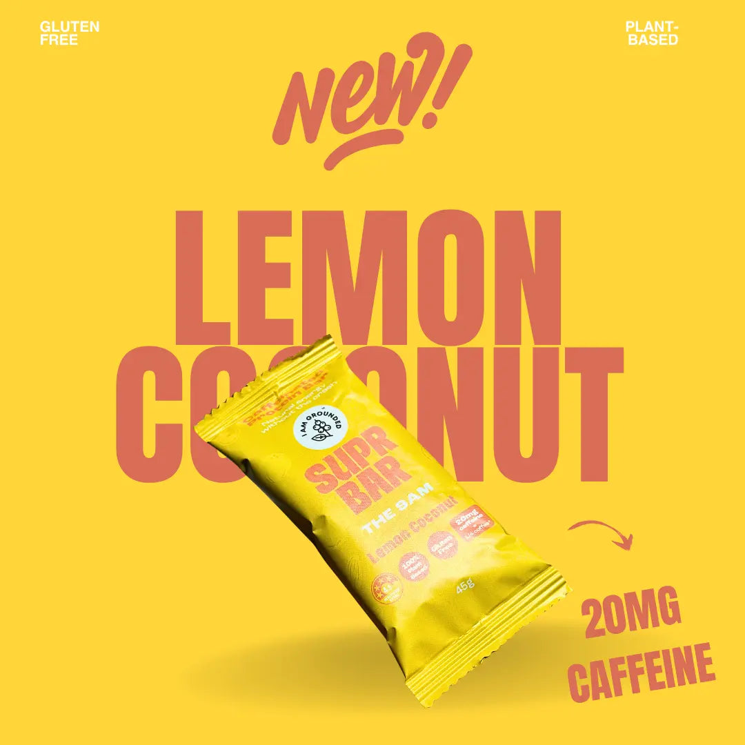 The 9am Lemon & Coconut, Caffeinated Protein Bar Iamgrounded
