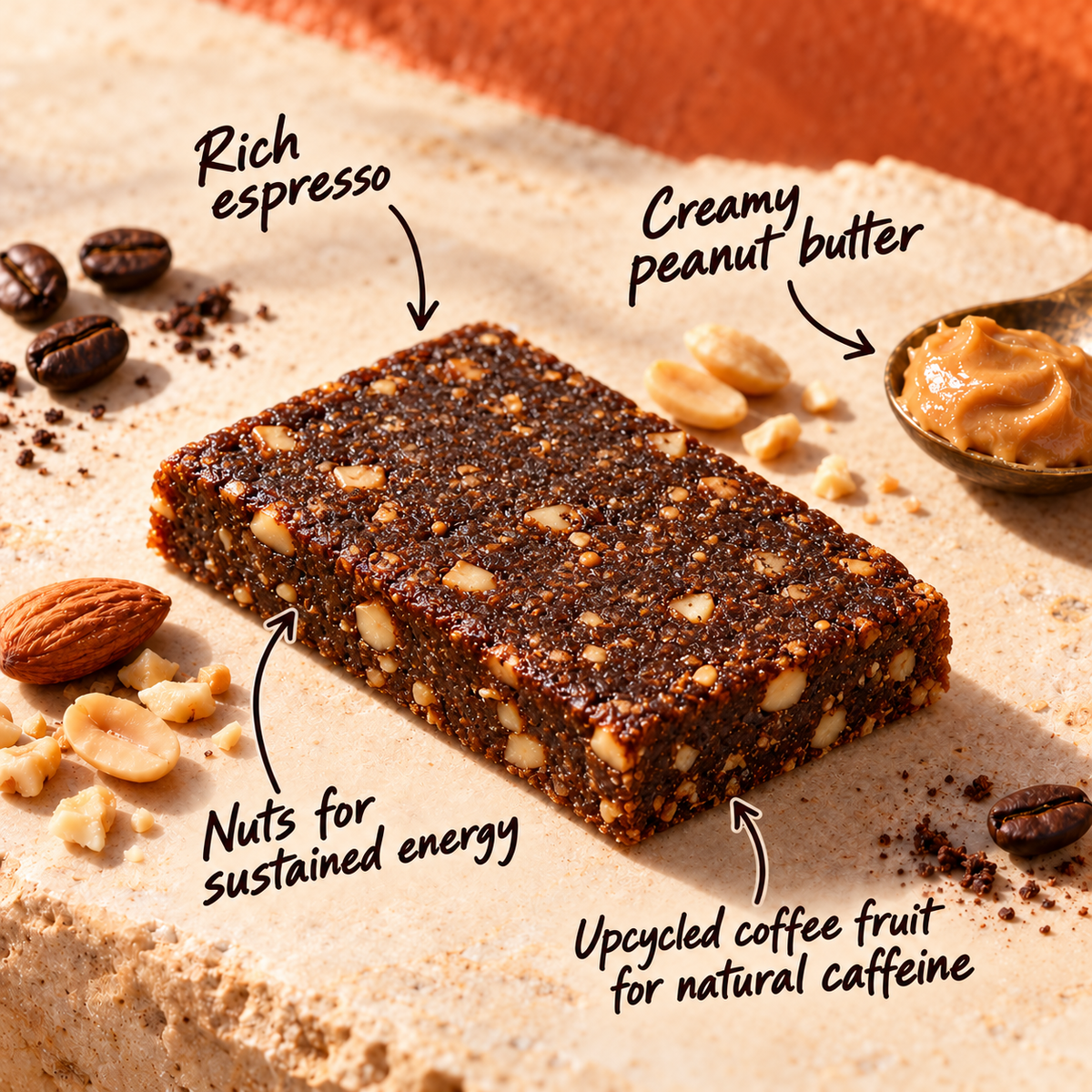 The Pick-me-up, Espresso & Peanut Butter, Caffeinated Protein Bar