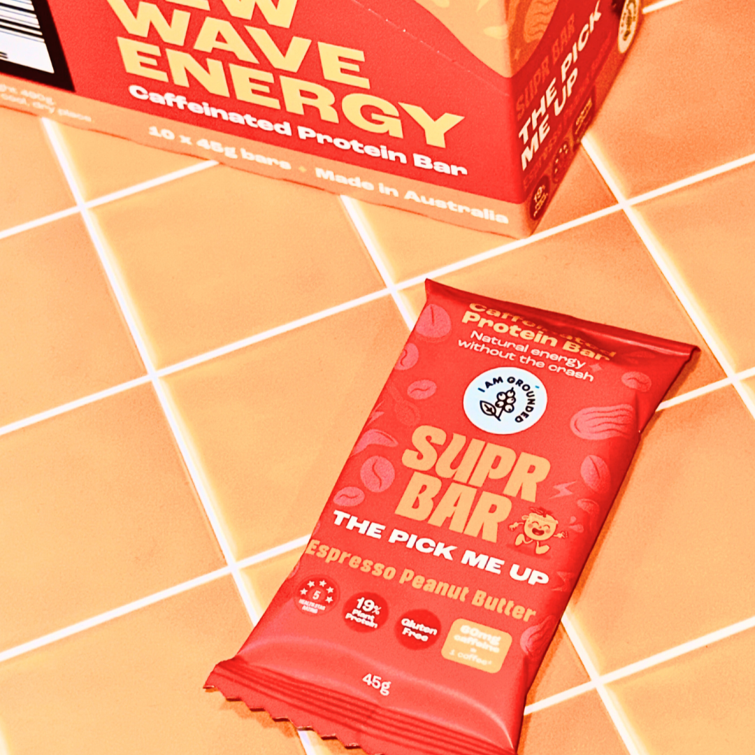 SUPR Bar, Espresso, Peanut Butter Caffeinated Protein Bar