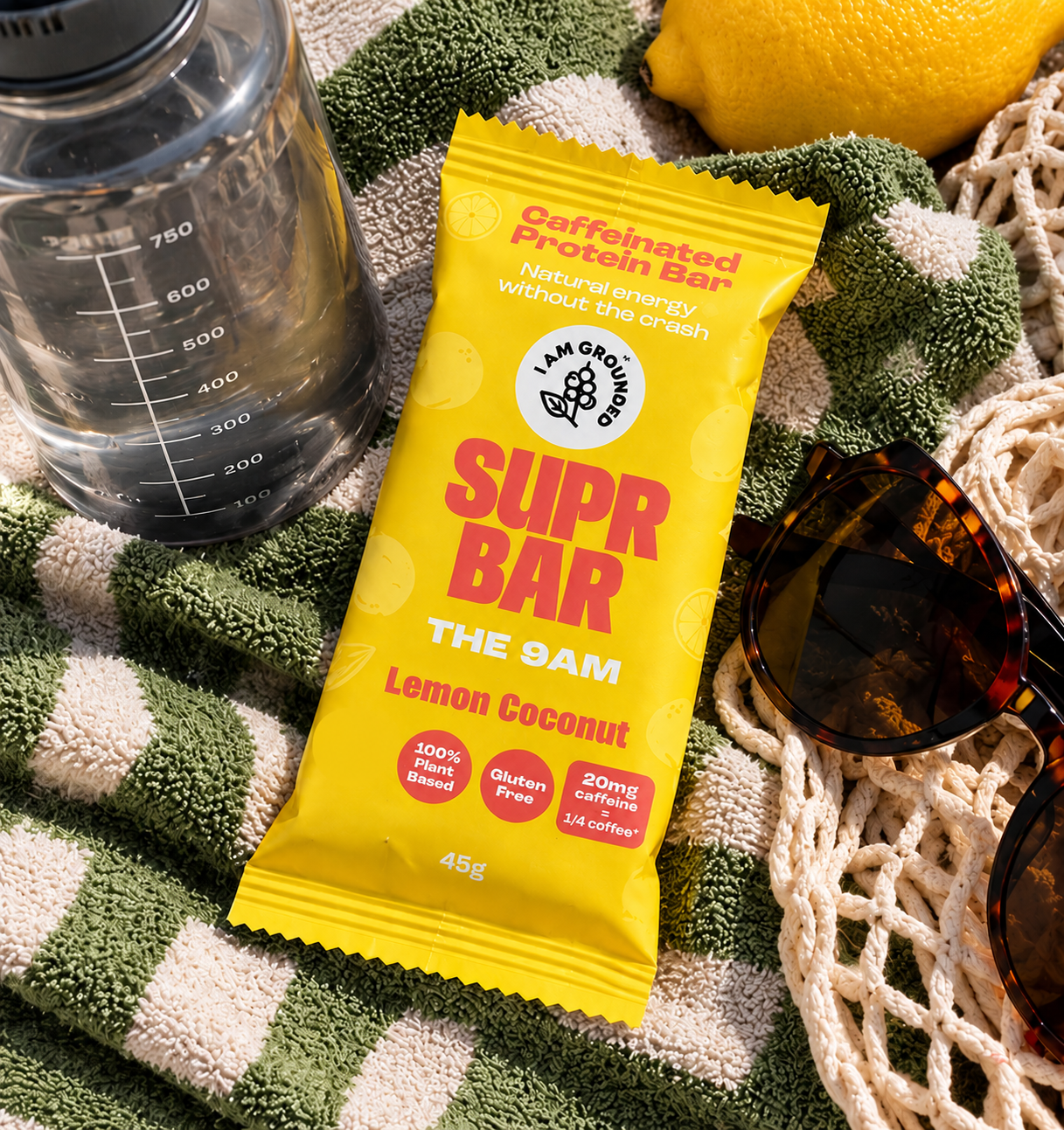 The 9am Lemon & Coconut, Caffeinated Protein Bar